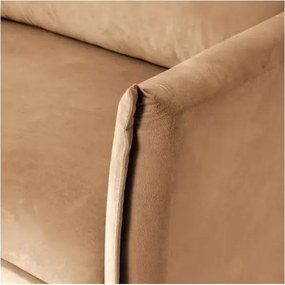 Divano marrone con rivestimento in velluto 203 cm Juli – Ropez