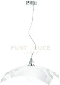 Lampadario a sospensione miro' bianca 1 luce attacco e27 45x45x110c...