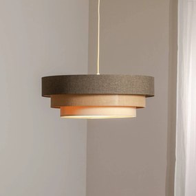 Maco Design Lampada a sospensione Triniti, marrone/beige/crema, Ø 60 cm, tessuto