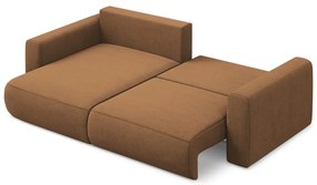 Divano angolare color terracotta allungabile/con contenitore (con penisola a sinistra/con chaise lounge) Kapua – Makamii
