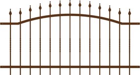 Recinzione palizzata ad arco in ferro verniciato marrone L 196 x H 106 cm