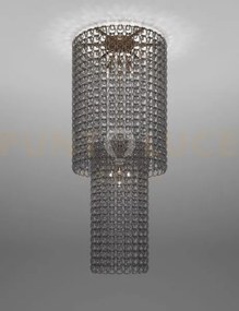 Giogali lampadadario a soffitto ca2 cristallo fume' e bronzo opaco ...