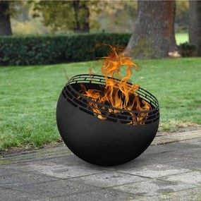 Braciere A Sfera Con Strisce Nero /
