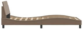 Giroletto con testiera cappuccino 90x190 cm in similpelle
