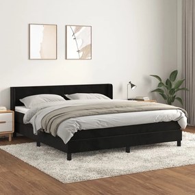 Giroletto A Molle Con Materasso Nero 160x200 Cm İn Velluto /