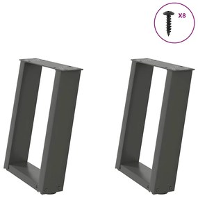 Gambe Tavolino Caffè A U 2 Pz Antracite 28x(42-43) Cm Acciaio /
