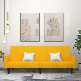 Divano Letto A 2 Posti Giallo İn Velluto /
