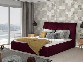 Letto matrimoniale con box contenitore Salonicco - 160 x 200 cm , Tessuto porpora