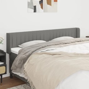Testiera Ad Orecchio Grigio Scuro 163x16x78/88 Cm İn Tessuto /