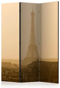 Paravento Parigi all'alba (3-parti) - Torre Eiffel su sfondo nebbioso
