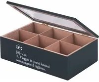Scatola tè 6 scomparti nero Victionary