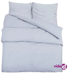 vidaXL Set Copripiumino Grigio 200x200 cm in Microfibra Leggera