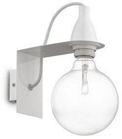 Applique Moderna Minimal Metallo Bianco 1 Luce E27 8W 3000K Luce Calda