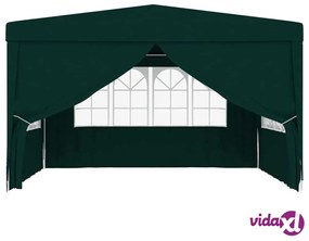 vidaXL Gazebo Professionale con Pareti 4x4 m Verde 90 g/m²