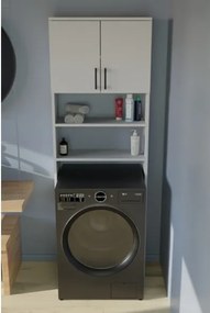 Mobile Coprilavatrice A Colonna 2 Ante 2 Vani 65x27x185 Window Bianco