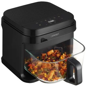 Concept FR5500 - Friggitrice a d'aria GLASS &amp; FAST 5,5 l 1200W/230V nero