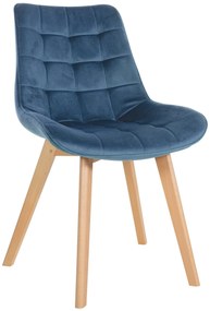 Sedia Da Pranzo İn Velluto Stuhl Brook: Eleganza E Comfort Scandinavi / Blau