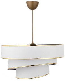 Lampadario bianco/dorato con paralume in tessuto ø 40 cm Couper – Opviq lights