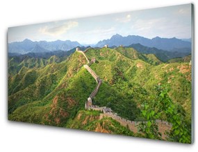 Pannello paraschizzi cucina Paesaggio di montagna della Grande Muraglia 100x50 cm