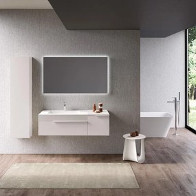 Mobile bagno sospeso con lavabo L 120 x H 36 x P 51 cm bianco opaco per vasca a sinistra Ginevra