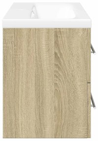 Set mobili da bagno 2 pz rovere sonoma in legno multistrato