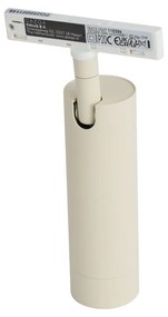 Faretto moderno beige e bianco per sistema a binario monofase GU10 35mm - Slimline Uzzy