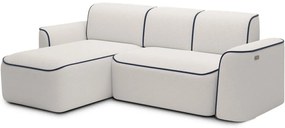 Divano angolare blu/color crema (con penisola a sinistra/con chaise lounge) e rivestimento in bouclé Ume – ELTAP
