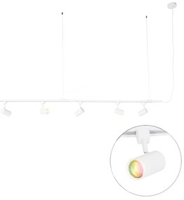 Sistema a binario sospeso intelligente bianco monofase con 5 GU10 Wifi - Jeana