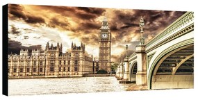 Stampa su tela Big Ben & London Bridge, multicolore 140 x 70 cm