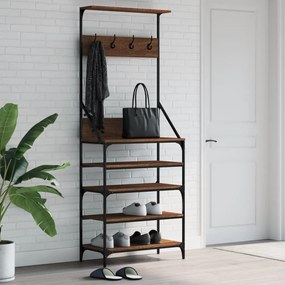 Appendiabiti Con Porta Scarpe Rovere Marrone 70x34x184 Cm /