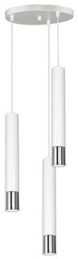 Lampadario a sospensione con filo NEST 3xGU10/8W/230V bianco/cromo lucido