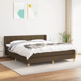 Giroletto A Molle Con Materasso Marrone Scuro 160x200cm Tessuto /