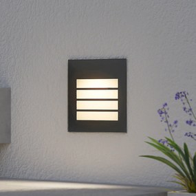 Arcchio Applique a LED da incasso Zamo, a lamelle, nero, IP65