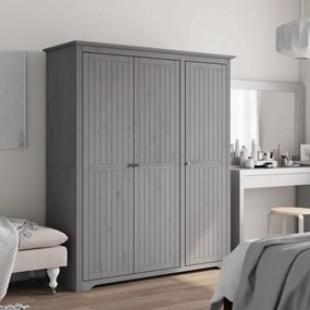 Armadio Bodo 146x53,5x173 Cm İn Legno Massello Di Pino Grigio /