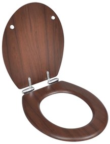 Sedile Wc Mdf Coperchio Chiusura Ammortizzata Semplice Marrone /