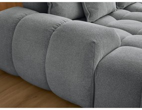 Divano angolare grigio scuro allungabile e con contenitore (penisola a destra/a U) con rivestimento in ciniglia Everest – Bobochic Paris