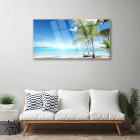 Quadro vetro Palm Tree Sea Landscape 100x50 cm