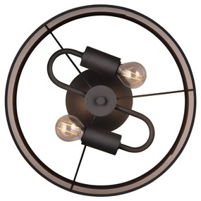 Apparecchio da soffitto nero-marrone ø 30 cm Davos - Trio