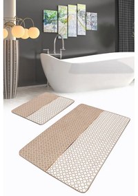 Tappeti da bagno beige in set da 2 100x60 cm - Minimalist Home World