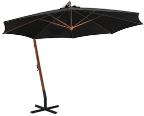 Ombrellone A Sbalzo Nero 3,5x2,9 M Palo İn Abete Massello /