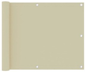 Paravento Da Balcone Crema 75x500 Cm Tessuto Oxford /