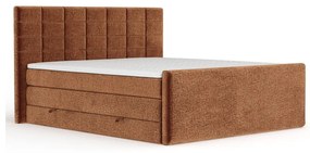 Letto boxspring arancione con contenitore 200x200 cm Ava – Maison de Rêve