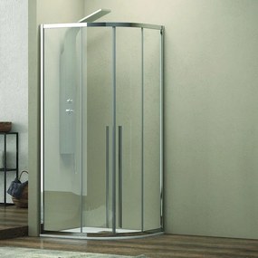 Kamalu - cabina doccia 80x80 semicircolare vetro 8mm anticalcare altezza 200 ke2000