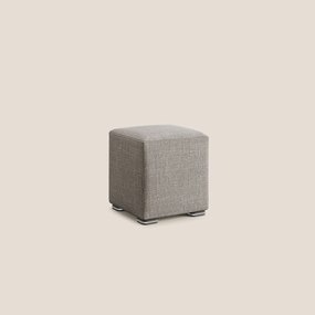 Cube pouf in morbido tessuto impermeabile ad intreccio melangiato T06 tortora