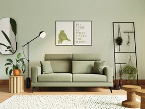 Slide Divano con schienali traslanti e poggiatesta in tessuto simil cotone impermeabile T19 verde