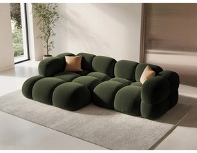 Divano angolare verde (con penisola a sinistra/con chaise lounge) con rivestimento in velluto Loretto – Cosmopolitan Design