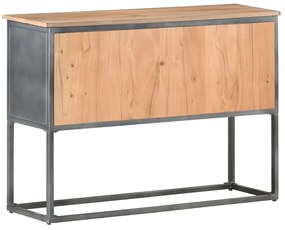 Credenza grigia 100x30x70 cm in legno massello di acacia