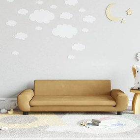 Divano Per Bambini Marrone 100x54x33 Cm İn Velluto /