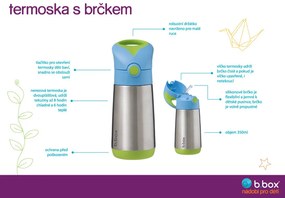 Bottiglia termica con cannuccia 350 ml – blu/verde