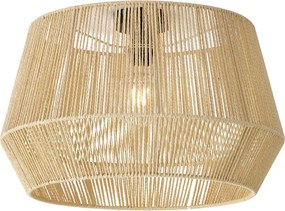 Plafondlamp zwart met beige papieren kap 50/50/30 - Combi